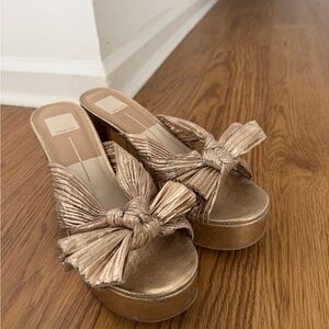 Dolce Vita Metallic Gold Platform Sandals